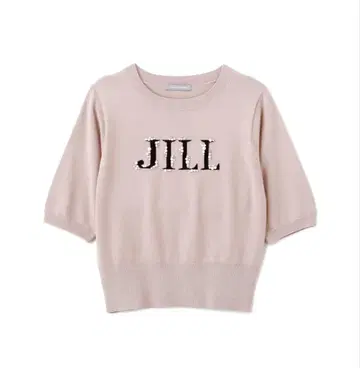 반팔 로고 자카드 비쥬 니트 JILL by JILLSTUART