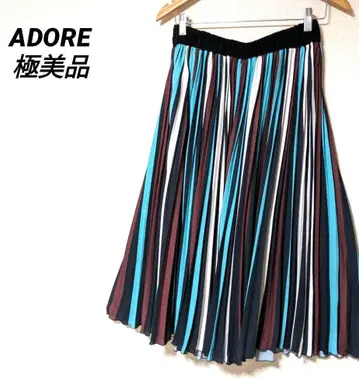 어도어 플리츠 스커트 스트라이프 ADORE 롱 스커트 멀티 컬러