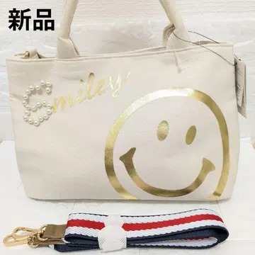 택 포함 새상품 COOCO SMILEY 캔버스 2WAY 토트백