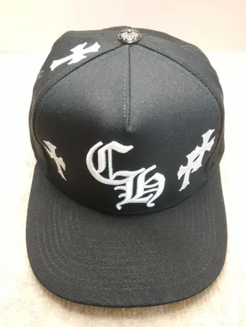 CH 크로스 자수 블랙 스냅백 캡