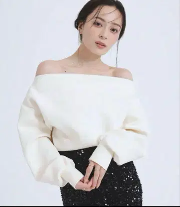 anuans 아뉴앙스 형태 맨투맨 상의 ivory 아이보리