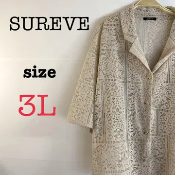 SUREVE [ 3L ] 여성용 블록 레이스 셔츠 시스루 빅 사이즈