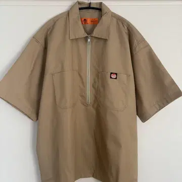 FREAK'S STORE x RED CAP 하프 지퍼 반팔 워크 셔츠 M