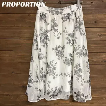 [ 프로 ] PROPORTION 꽃무늬 롱 스커트 시어 M