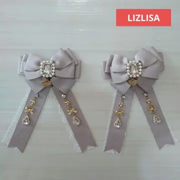 리즈리사 다이아 레인 롱 리본 헤어 액세서리 리본 클립