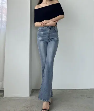 스트레치 플레어 데님 팬츠 [큰 키 사이즈 MT]