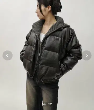 후즈 후 갤러리 S 로고 빈티지 라이크 충전솜 가죽 블루종
