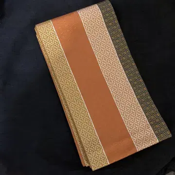 치쿠젠 원조 하카타오리 순수 실크 길상 문양 반폭 오비