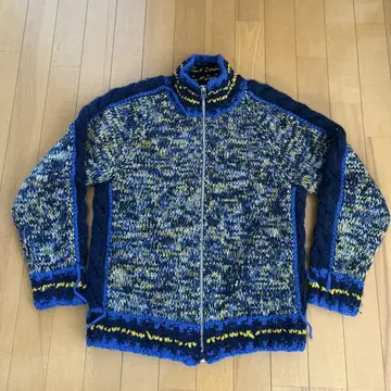 fluss hand knit track jacket(NAVY MIX)