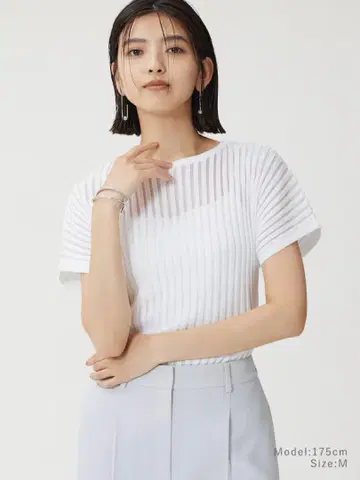 PLST 홀가먼트 시어 콤비 스웨터