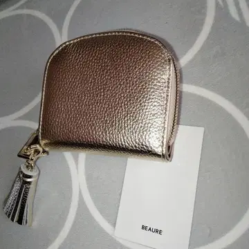 [ 미사용 ] BEAURE 이단 접기 라운드 지퍼 미니 지갑