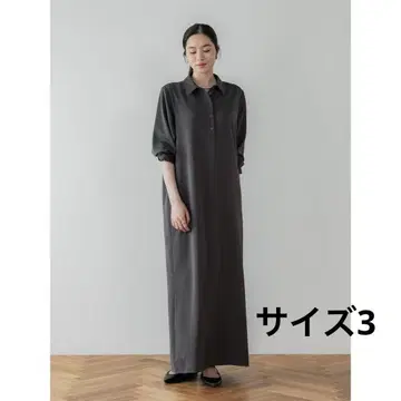 crewre 새틴 드레이프 셔츠 원피스