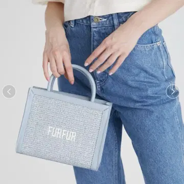 FURFUR 라피아 로고 토트백