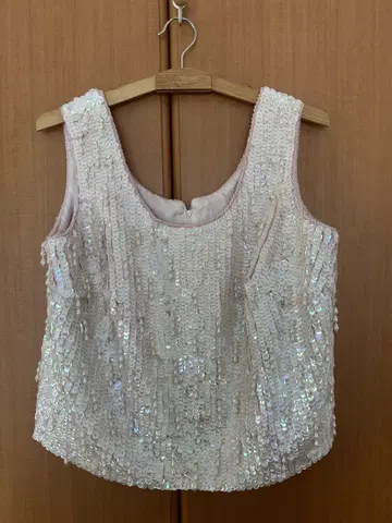 스팽글 베스트 구제 의류 vintage