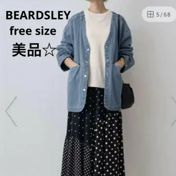 BEARDSLEY 도트 패치워크 롱 스커트 플레어 스커트 프리