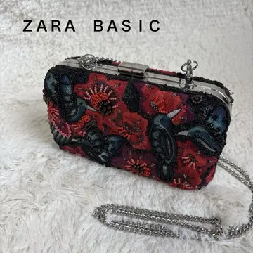 자라 ZARA 비즈 자수 꽃과 새 파티 백 숄더백 체인