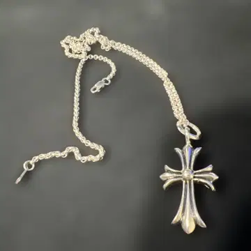 실버 크로스 목걸이 약 70cm