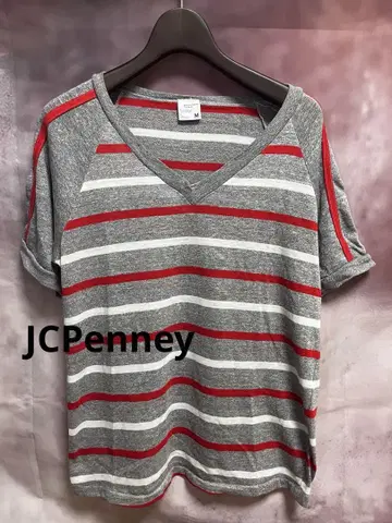 JCPenny 70s 티셔츠 그레이 레드 M