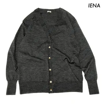 IENA 이에나 V넥 긴팔 가디건 차콜 그레이 얇은 소재 울