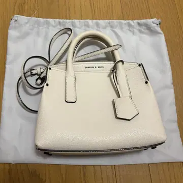 찰스앤키스 숄더백 핸드백 화이트 바이컬러
