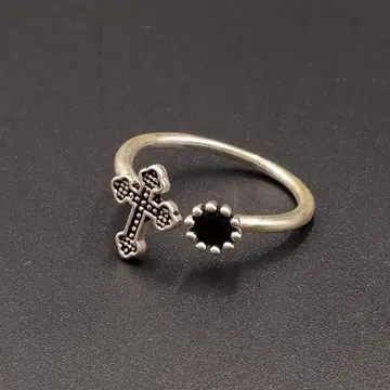 빈티지 크로스 반지 실버 925 남성 주얼리 반지 색석
