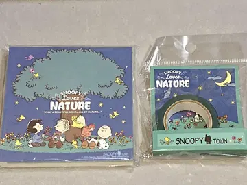 스누피 블록 메모 마스킹 테이프 Loves NATURE at Night