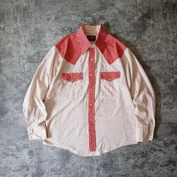 70s USA STIR-UPS 페이즐리 올 패턴 웨스턴 셔츠