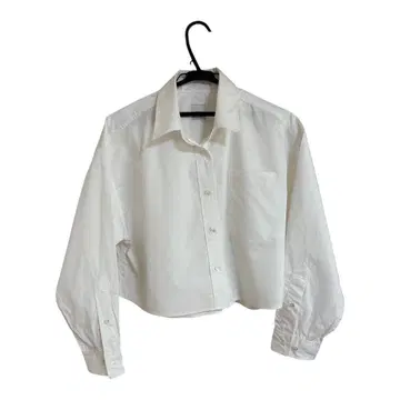 Spick & Span 트렌드 화이트 크롭 긴팔 셔츠 프리