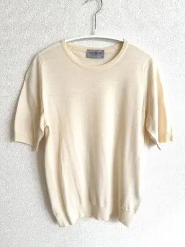 JOHN SMEDLEY 앙상블 아이보리 반팔 니트 가디건