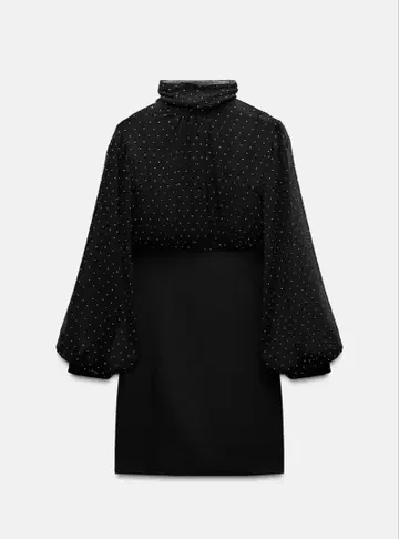 zara 샤이니 콤비 미니 원피스