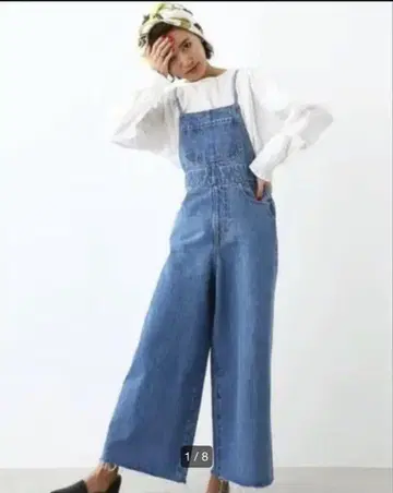 로데오 크라운 와이드 보울 하이웨스트 데님 살로펫