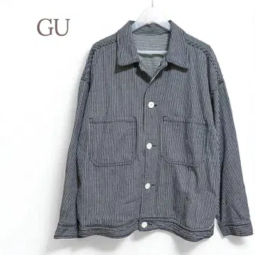 GU 히코리 데님 셔츠 자켓 남성용 L 귀여운