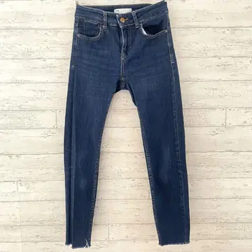 자라 ZARA 스키니 데님 팬츠 [ S ] 컷오프 스트레치 러프