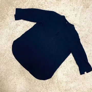 [ 고품질 ] UNIQLO 유니클로 7부 소매 셔츠 네이비 남성용 XL