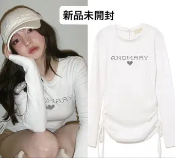 andmary Dot mary 로고 탑 화이트