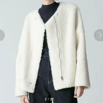 allureville 페이크 푸들 퍼 블루종