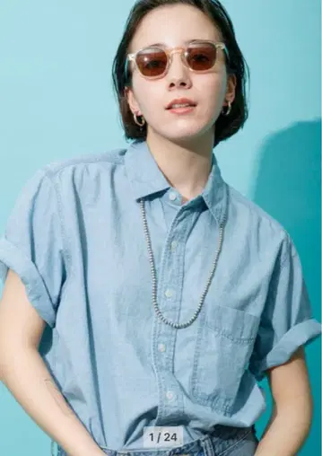 미사용 DENIM DELIGHT DAYS 빈티지 샴브레이 셔츠