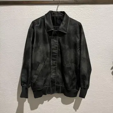 합성 피혁 자켓 M 사이즈 다크 그레이