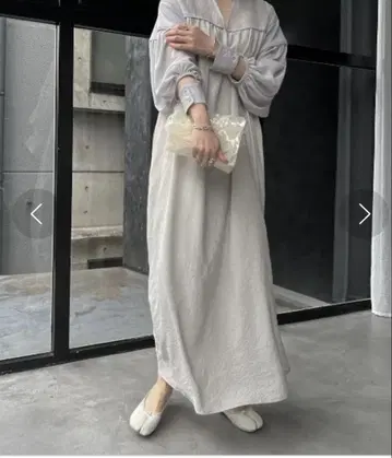 sheer shirring open sleeve 원피스