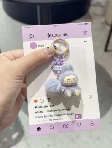 인기 만점 귀여운 라부부 봉제 인형 ~ Labubu 키링 퍼플