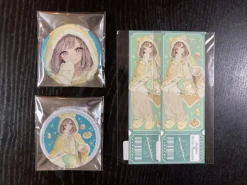 아카쿠라 x 산리오 마루모후비요리 캔뱃지 특전 티켓풍 엽서
