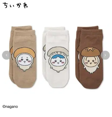 치이카와 시마무라 양말 3족 세트 하치와레 토끼 버섯 23~25cm