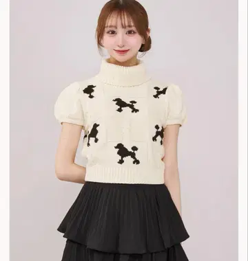 darich 푸들 실루엣 니트탑 IVO
