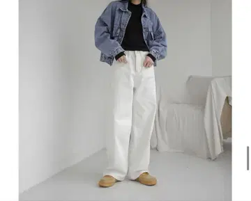 blackup 화이트 와이드 데님