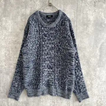 BROWNY VINTAGE 울 케이블 니트 믹스 컬러 퓨어