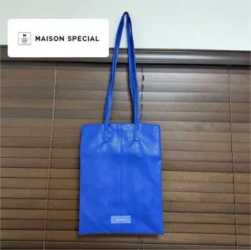 MAISON SPECIAL 비건 가죽 토트백 블루