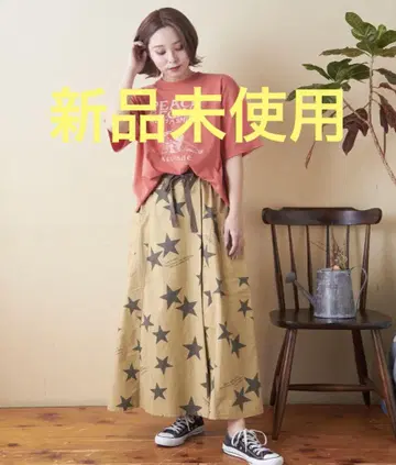올 패턴 프린트 페이크 랩 스커트 ( 데님/트윌 )