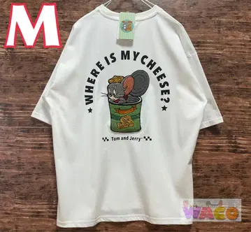 톰과 제리 여성용 사가 T셔츠 반팔 캔 참치 자수