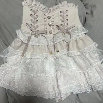 리즈리사 티어드 프릴 치마바지 핑크