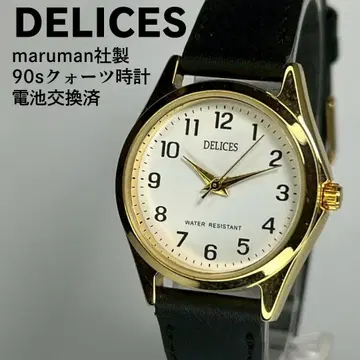 미사용품 DELICES 마루망사제 쿼츠 손목시계 90s 배터리 교환 완료